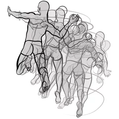 Foto op Plexiglas handball players illustration on white background © Isaxar