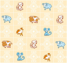 pattern with cartoon animals