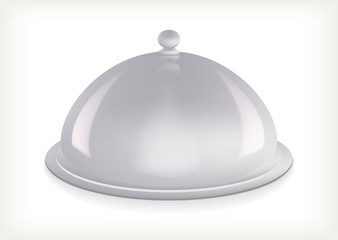 Silver serving dome isolated