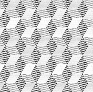 Seamless geometric pattern with cubes and vary width lines