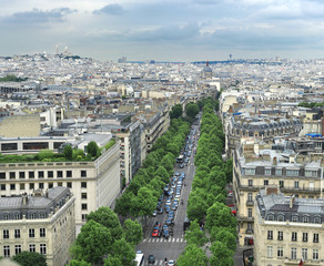 Champs Elysees in Paris France