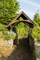 Lych gate of St Mary's church, Upton Hellions, Devon.