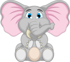 Obraz premium cute elephant cartoon sitting
