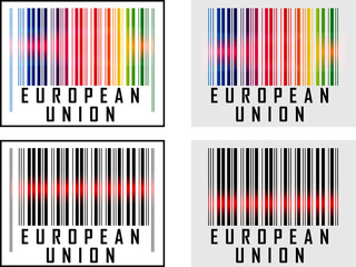 Bar Code icon over European Union