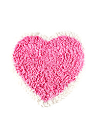 Pink carpet on white background