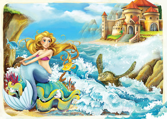 Fototapeta na wymiar Cartoon fairy tale - illustration for the children
