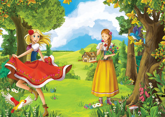 Plakat Cartoon fairy tale - illustration for the children