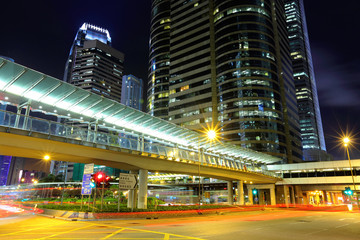 Traffic in Hong Kong at night