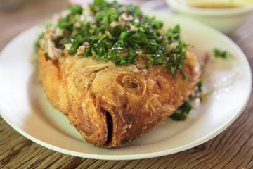 Fried fish with herbs