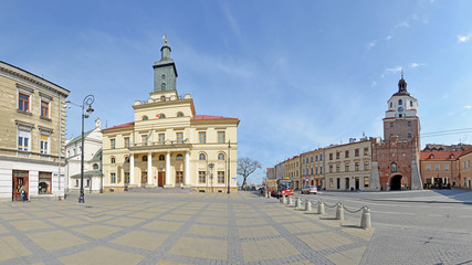 Cracow Gate in Lublin -Stitched Panorama - obrazy, fototapety, plakaty