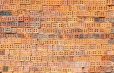 Pile of bricks for construction work