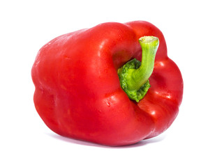 sweet red pepper isolated on white background.