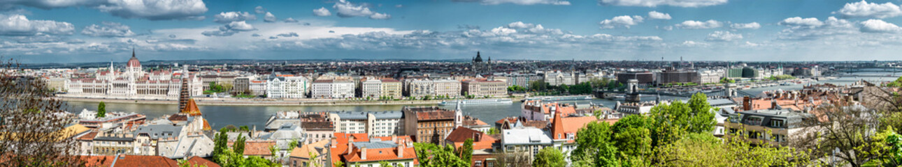 Naklejka na ściany i meble Panoramic view of Budapest city. Hungary