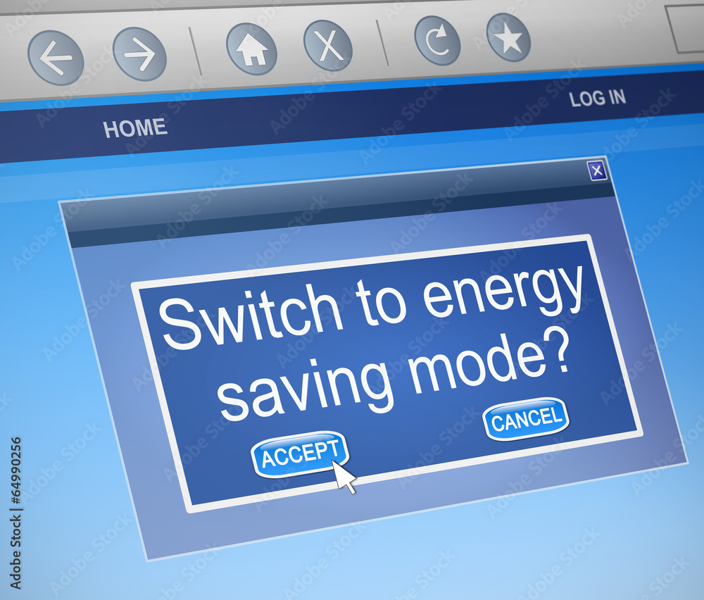 Wall mural Energy saving mode concept.