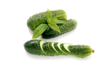green young cucumbers