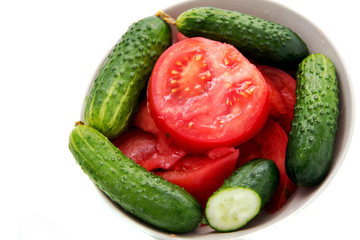 cucumbers and tomatoes