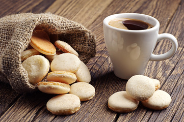 Cup of coffee and cookies