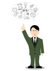 business ideas man with outstretched finger