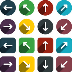 Flat arrow icons.