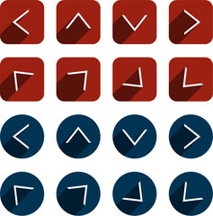 Flat arrow icons.