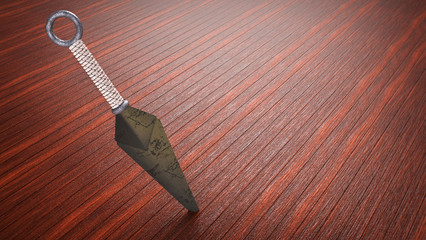 Kunai on Wood