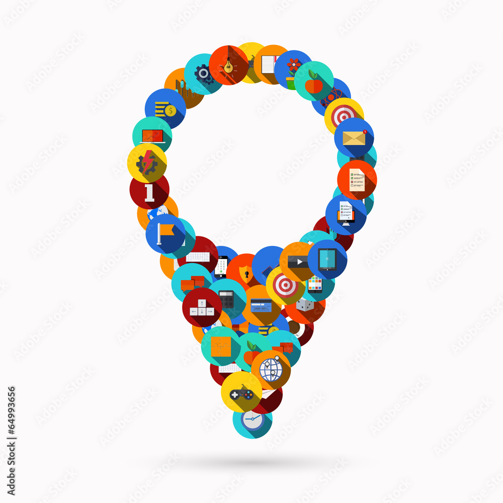 Poster vector modern map pointer background.