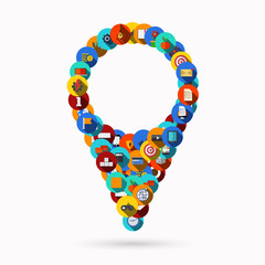 vector modern map pointer background.