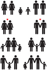 Same Sex Family Icons (gay marriage)