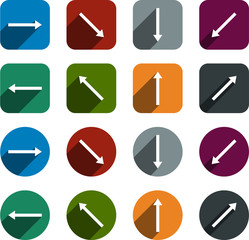 Flat arrow icons.