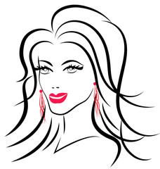 Beauty face fashion woman logo vector silhouette