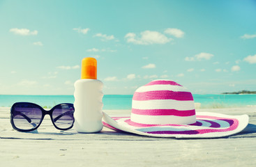 Hat and sunglasses