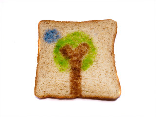 painting on Whole wheat bread