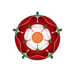 Tudor Dynasty Rose – vector shaded illustration – English Symbol - 64997088