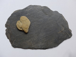 stone heart on a slate plate - picture