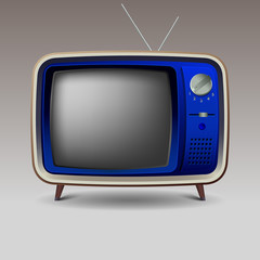 Old blue retro television