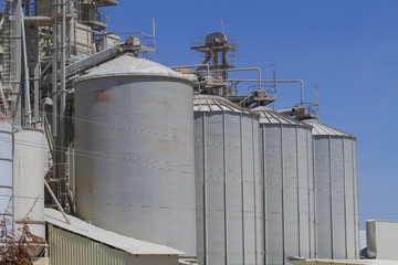 modern industry and refinery, warehouses and industrial tanks