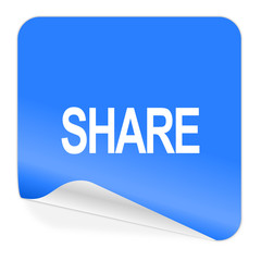 share blue sticker icon