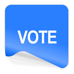 vote blue sticker icon