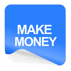 make money blue sticker icon
