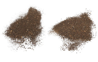 set pile dirt isolated on white background with clipping path