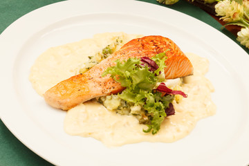 Salmon Steak with Vegetables