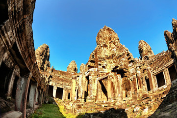 Naklejka premium Ancient buddhist khmer temple in Angkor Wat complex