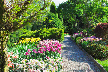 Colorful landscaped formal garden.