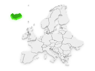 Map of Europe and Iceland.
