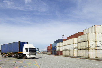 Containers and Truck at Harbour Department