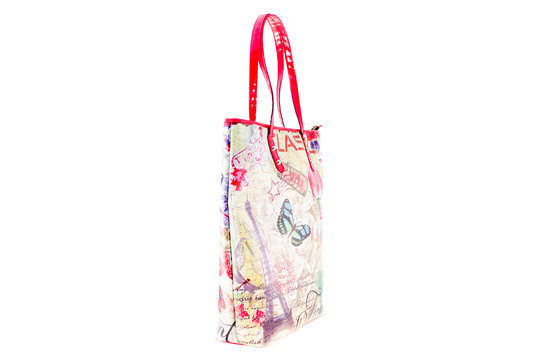 Flower and butterfly bag isolated