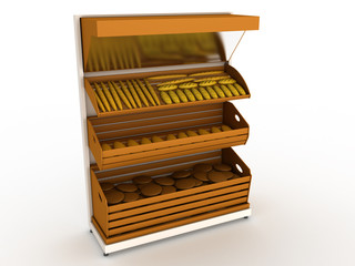 Bread rack with bread loaf №1