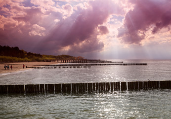 Naklejka premium Sea sunset