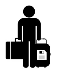 Disquette dans une valise