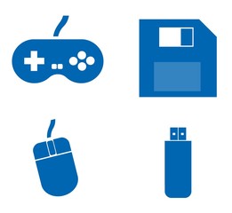 Accessoires informatique en 4 icônes